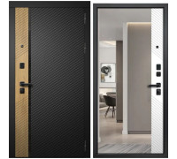 Дверь входная Fly Doors 3К Дилайн Блэк Черная Шагрень Зеркало