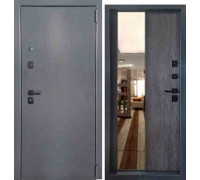 Дверь входная Steel Art Термо Вавилон 296 Букле Dark Grey Зеркало