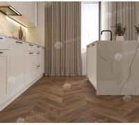Кварц винил Alpine Floor Альпийский Шеврон ECO 18-13 Дуб Коричневый 600х127 5/43 Ёлочка