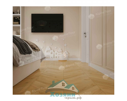 Кварц винил Alpine Floor Альпийский Шеврон ECO 18-20 Caldo 600х127 5/43 Ёлочка