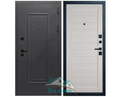 Дверь входная Оптима 1 Муар Антрацит 7016 Atum 6 Bianco