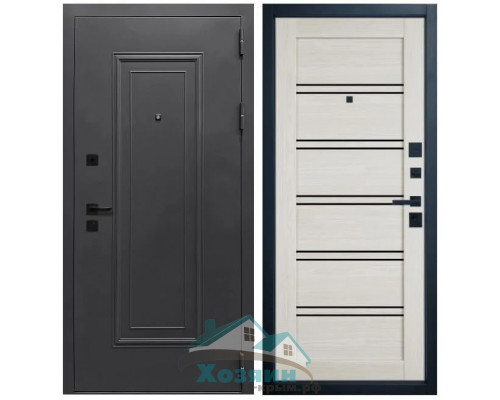 Дверь входная Оптима 1 Муар Антрацит 7016 Atum Pro 28 Artic Oak Black Gloss Заказная