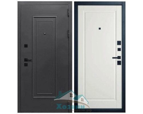 Дверь входная Оптима 1 Муар Антрацит 7016 Glanta Midwhite