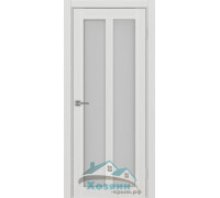 Дверь межкомнатная Optima Porte Парма 421.22 Ясень серебристый экошпон со стеклом заказная