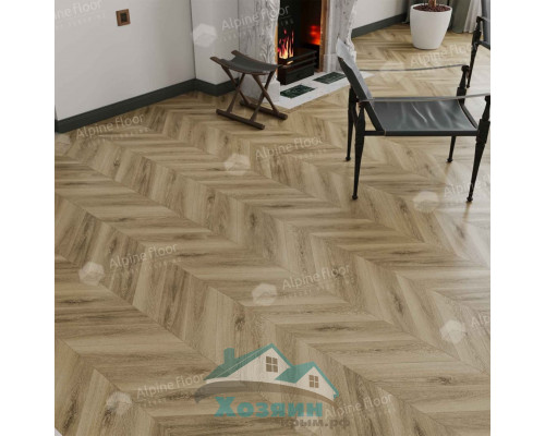 Кварц винил Alpine Floor Альпийский Шеврон ECO 18-14 Вайпуа 600х127 5/43 Ёлочка