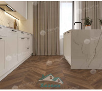 Кварц винил Alpine Floor Альпийский Шеврон ECO 18-13 Дуб Коричневый 600х127 5/43 Ёлочка