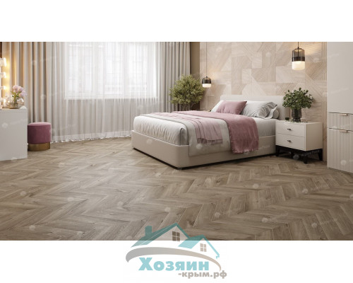 Кварц винил Alpine Floor Альпийский Шеврон ECO 18-3 Дуб Натуральный Отбеленный 600х127 5/43 Ёлочка