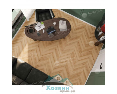 Кварц винил Alpine Floor Альпийский Шеврон ECO 18-19 Дуб Самерсет 600х127 5/43 Ёлочка