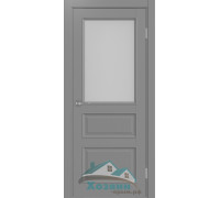 Дверь межкомнатная Optima Porte Тоскана 631.211 багет Серый экошпон со стеклом заказная