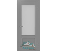 Дверь межкомнатная Optima Porte Тоскана 640.21 багет Серый экошпон со стеклом заказная