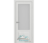 Дверь межкомнатная Optima Porte Тоскана 640.21 Ясень серебристый экошпон со стеклом заказная