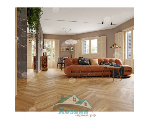 Кварц винил Alpine Floor Альпийский Шеврон ECO 18-18 Баварский лес 600х127 5/43 Ёлочка