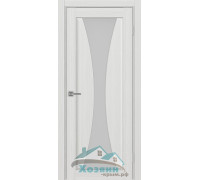 Дверь межкомнатная Optima Porte Сицилия 732.121 Ясень серебристый экошпон со стеклом заказная
