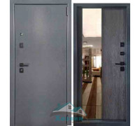 Дверь входная Steel Art Термо Вавилон 296 Букле Dark Grey Зеркало