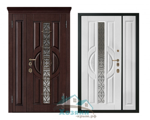 Дверь входная ArtWood СМ1832/27 Стеклопакет Английский орех 1200х2050 Заказная