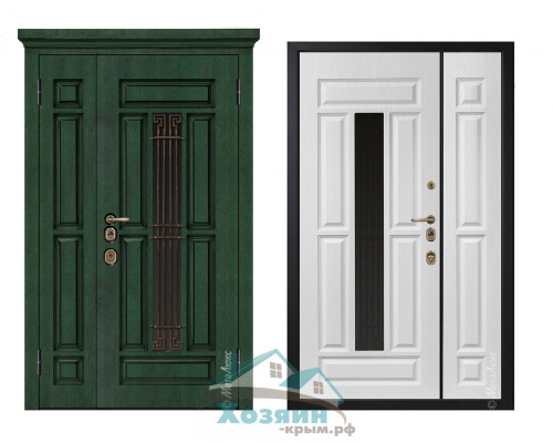 Дверь входная ArtWood СМ1812/37 Стеклопакет Малахит 1200х2050 Заказная