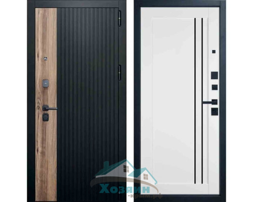 Дверь входная Balance Duo Carbon Walnut E33 Ice Black Gloss