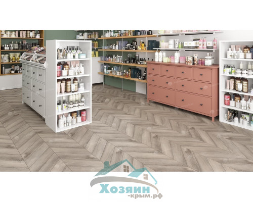 Кварц винил Alpine Floor Альпийский Шеврон ECO 18-8 Дуб Исида 600х127 5/43 Ёлочка