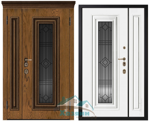 Дверь входная ArtWood СМ1869/3 Е2 Стеклопакет Тик 1200х2050 Заказная